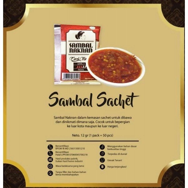 

HJK Sambal Naknan Bawang Sachet Level 3 (Pedas) ~ Tingkat Pedas 20.000 SHU