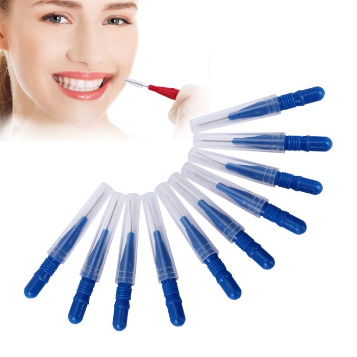Denta Glow AZDENT 30 pcs/pack Push-Pull Interdental Brush Gum Interdental Brush Orthodontic Wire Bru