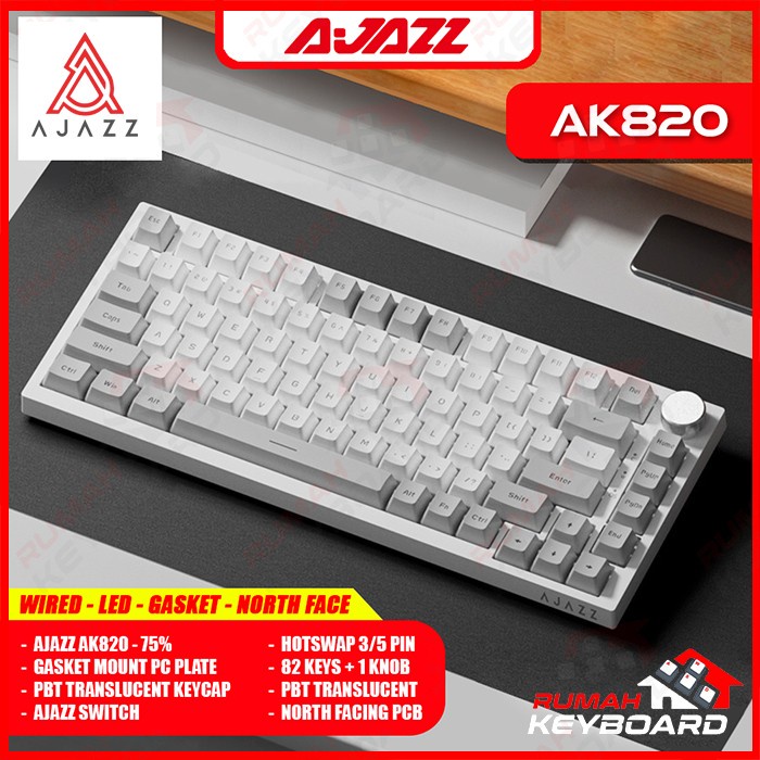 [Good] MECHANICAL KEYBOARD - AJAZZ AK820 - 75% - DUAL TONE - GASKET - HOTWSAP