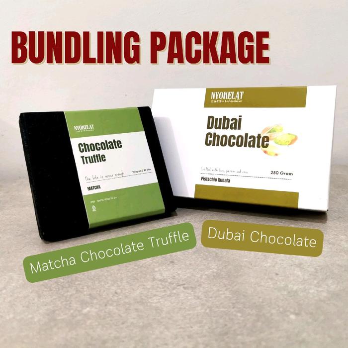 

Nyokelat Dubai Chocolate Truffle dan Matcha Truffle Paket Bundling Cokelat Food