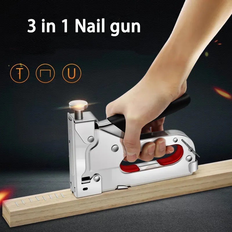 NEW 3in1 Manual Nail Gun Three-purpose Code Nail Gun Gas Nail Gun U-shaped Nail Grab Oil Painting Ma