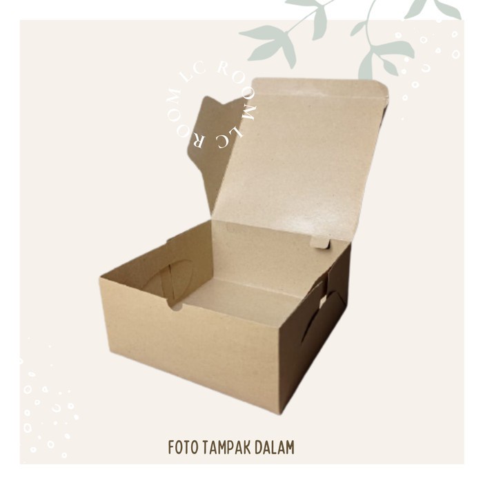 Box Kraft Dus Coklat Dos Kotak Kue Roti Kue Roti Tart Cake 22x10cm