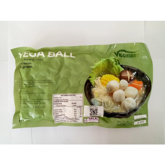 

Veggieway Vega Ball 500gr Bakso Vegan Baso Putih Ikan Nabati Vegetarian