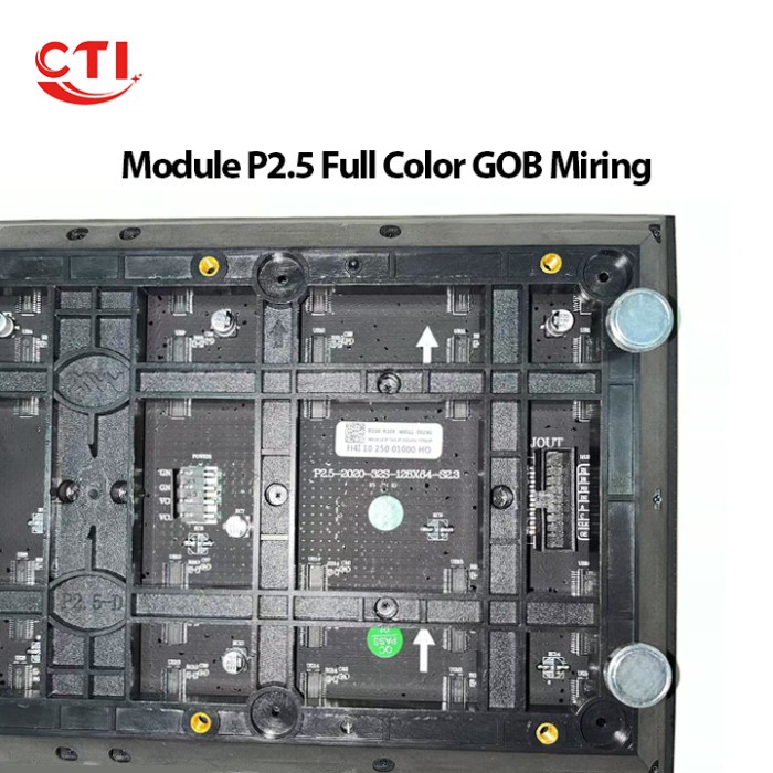 TOP MODULE P2.5 GLUE ON BOLD SMD RGB FRAME SIKU MIRING -