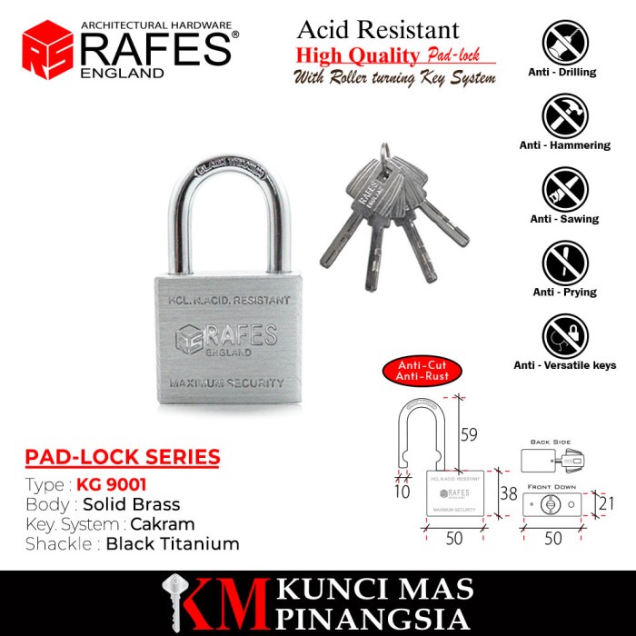 Gembok / Padlock / 9001 / RAFES ORIGINAL