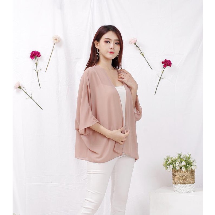 Dapatkan Toply Shop Outer Ceruti Model Batwing / Cardigan Korean Style / Outer Transparan Akl6210