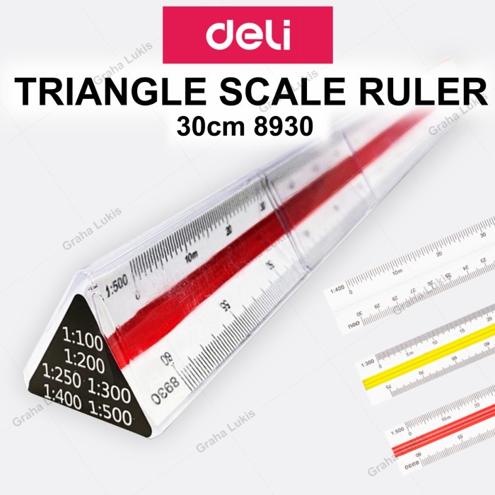 

ATKJaya- DELI Penggaris Segitiga Scale Ruler 30cm 8930