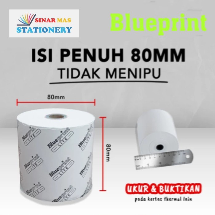 

ATKJaya- Kertas Thermal Kasir Struk Blueprint Lite 80 mm x 80 mm - 1 Roll
