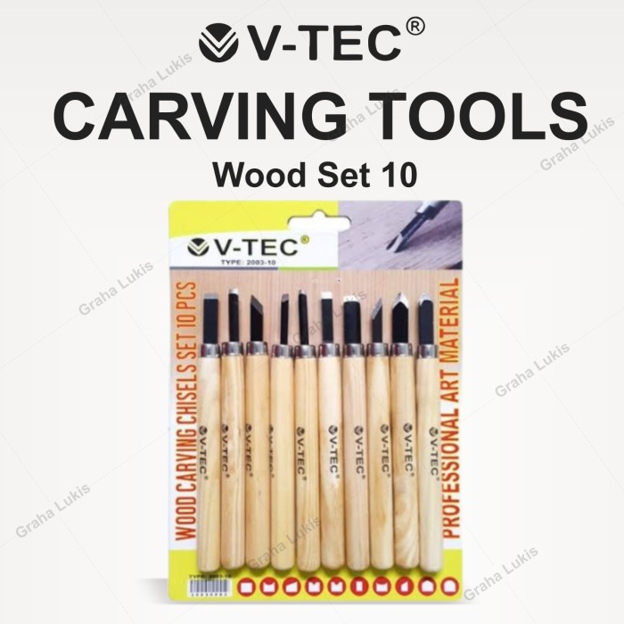 

ATKJaya- V-TEC CARVING TOOLS WOOD SET 10 / PISAU UKIR / CUKIL KAYU / ALAT PAHAT