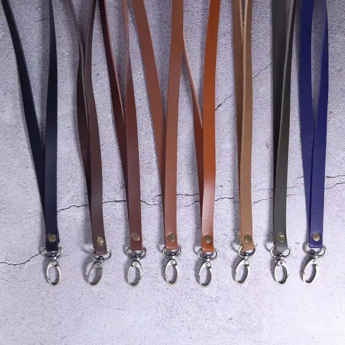 

ATKJaya- Tali ID CARD lanyard kulit, Tali Tas, Aksesoris Faux Leather Premium