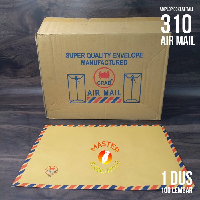 

ATKJaya- Crab Air Mail Amplop 310 Tali Coklat Tebal 100 Lembar / 25 x 35