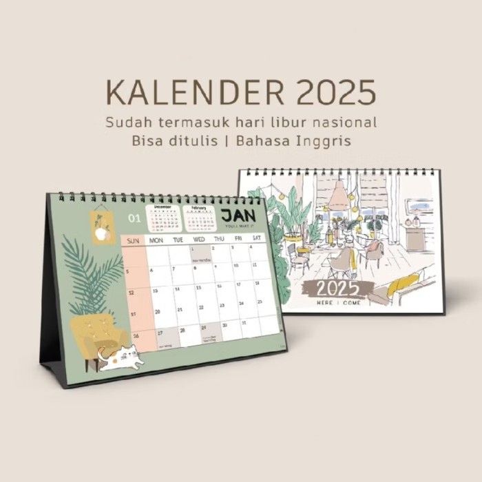 

ATKJaya- Kalender 2025 Meja Duduk Aesthetic Spiral FM