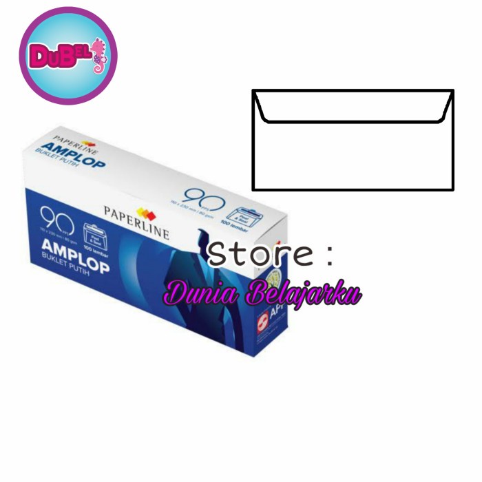 

ATKJaya- Amplop Surat Paperline 90 Tebal 80 Gsm Amplop Putih Polos Seal & Peel