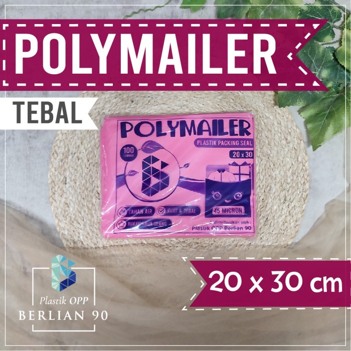 

ATKJaya- Polymailer Pink 20x30 Cm / Plastik Packing Online Amplop Plastik