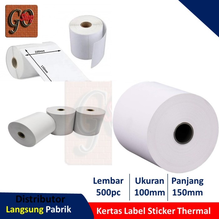 

ATKJaya- KERTAS LABEL STICKER THERMAL BARCODE 500PCS 100mmX150mm A6 / 10cmX15mm