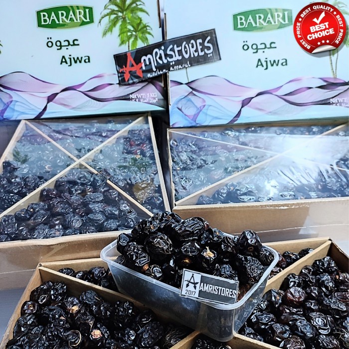 

paket 3 kurma Ajwa madinah, sukari dan tunis madu kemasan 500 gram fre