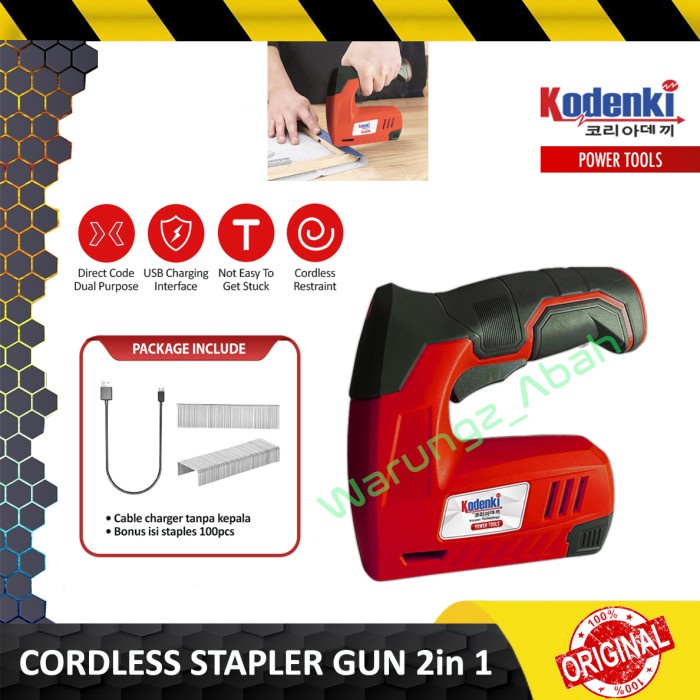 ALAT MESIN STAPLES STAPLER HEKTER PAKU TEMBAK BATERAI CORDLESS GUN