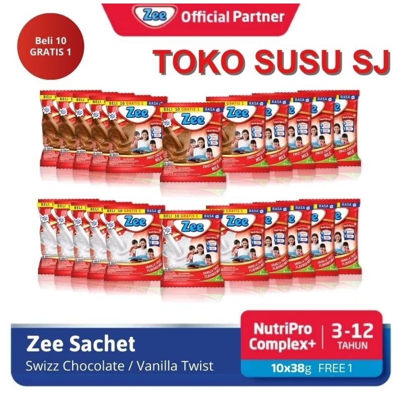 

ZEE SACHET RENCENG COKLAT VANILA 10 X 38GR/1038 GRAM/VANILLA/SWIZZ CHOCOLATE MILk