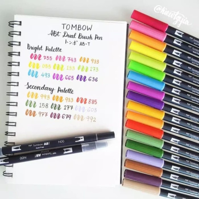 

TOMBOW ABT DUAL BRUSH PEN COLOR SET 10 BRIGHT PALETTE, BRUSHPEN.