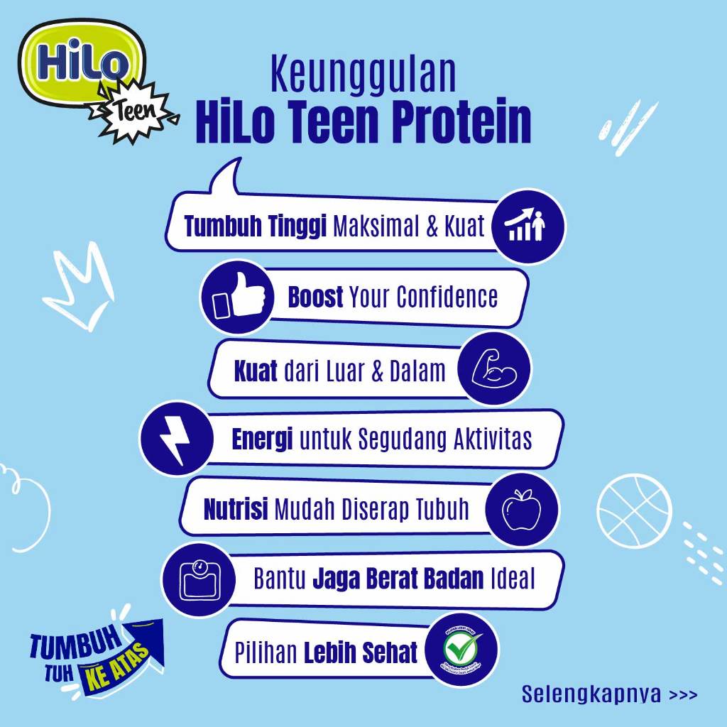 

HiLo Teen HiProtein Original 10 Sachet - Susu Remaja Tinggi Kalsium dan Protein