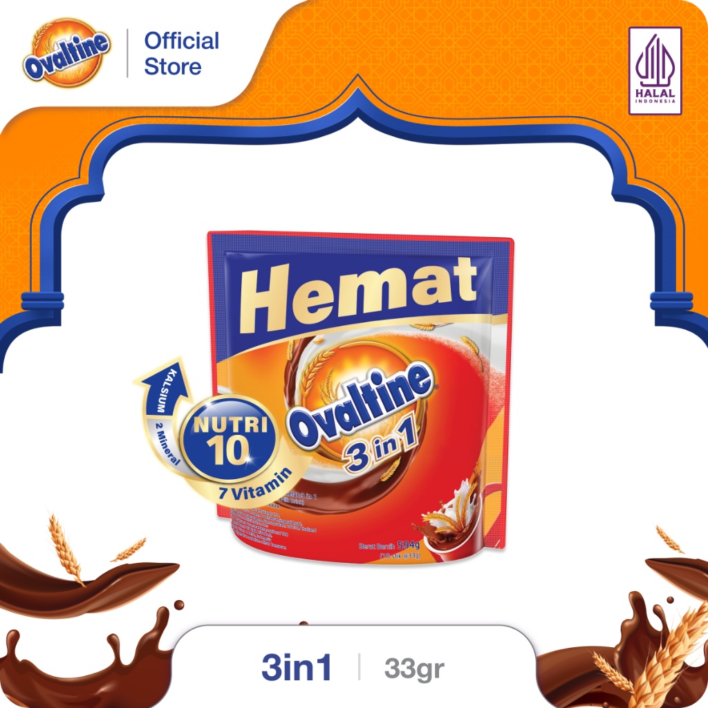 

OVALTINE 3in1 Susu Bubuk Coklat Stik 33gx18s