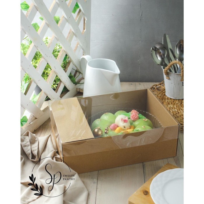 / Dus Box Pudding Packaging Kotak kue Puding Sekat Window mika