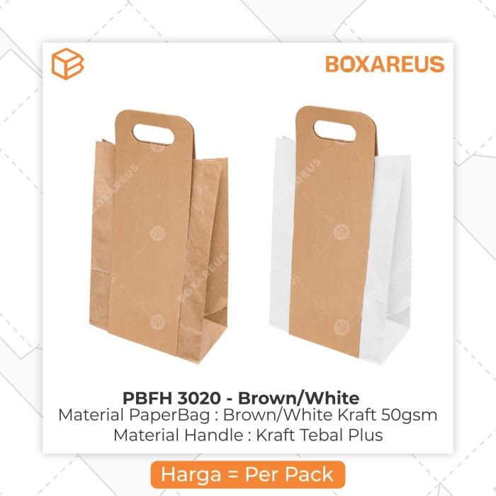 

SOUVEN- Paper Bag Kantong Roti Lunch Paperbag Kraft Polos - PBFH3020