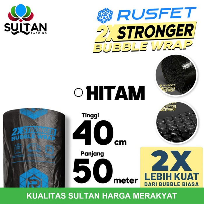 

SOUVEN- Bubble Wrap 40cm x 50meter RUSFET HITAM Bubblewrap TERMURAH / ROLL