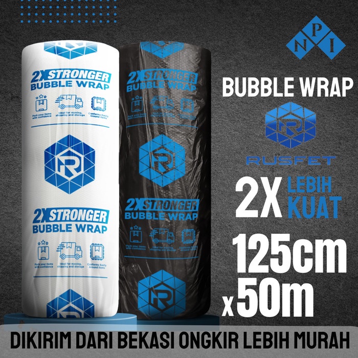 

SOUVEN- RUSFET Plastik Bubble Wrap Hitam Bening 50 Meter Bubblewrap DKM 3 KG