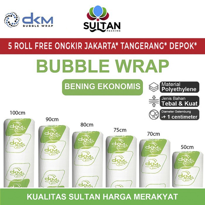 

SOUVEN- Plastik Bubble Wrap Bening Ekonomis 50M TEBAL DKM+ Bubblewrap ROLL