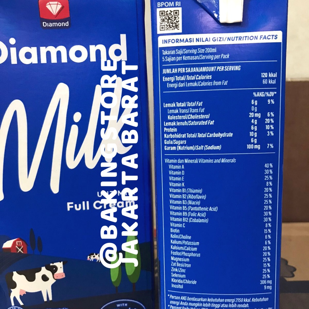 

[KARTON] Susu UHT Diamond Full Cream 1 Liter