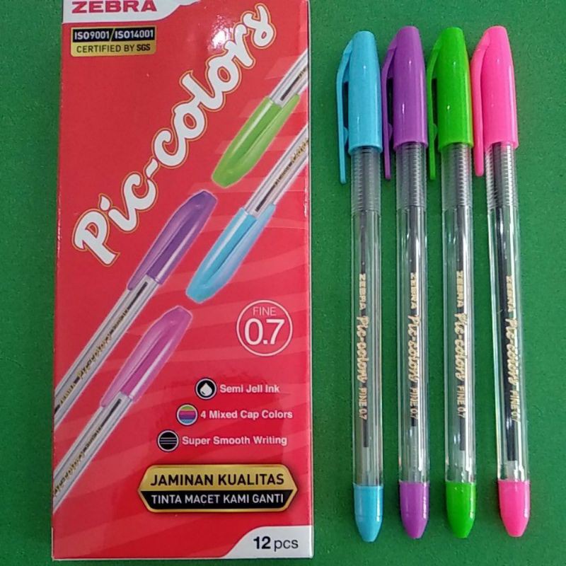 

IK! Promo....!!! Pulpen Ballpoint Zebra Pic-colors 0.7 Isi 12