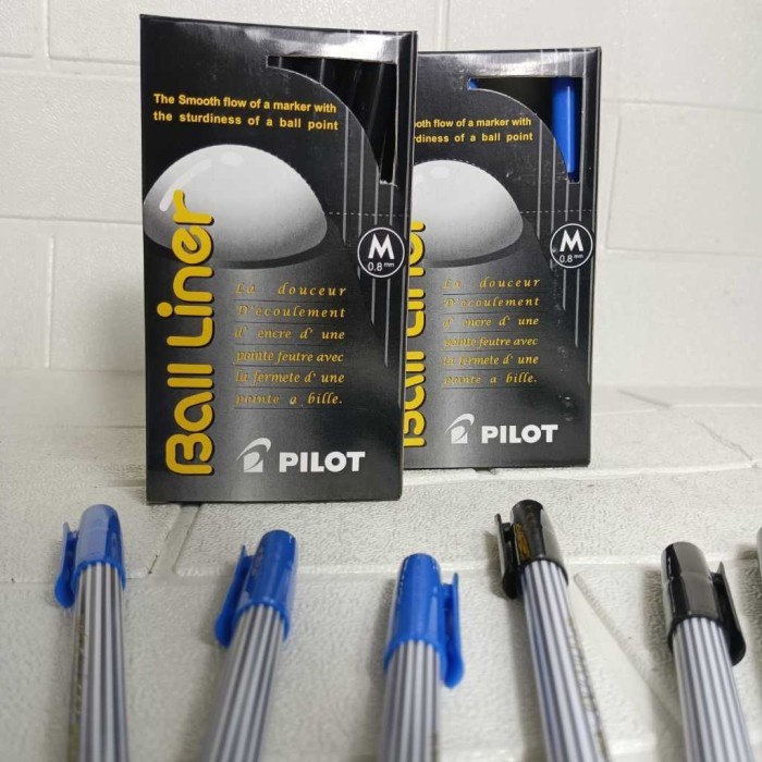 

IK! Spidol Pulpen Pilot Ball r Medium BL-5M Hitam/Biru