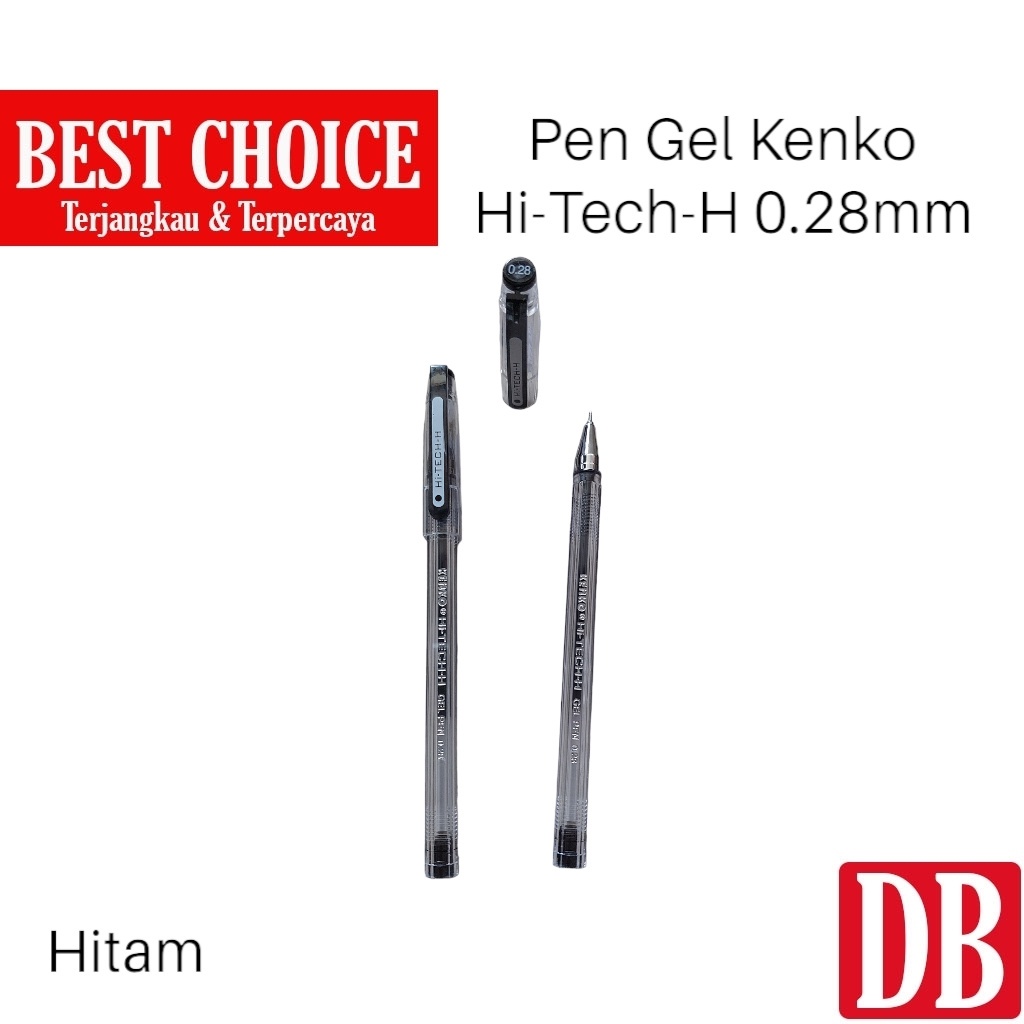 

IK! Gel pen / Pulpen Hitech / Hi-tech Kenko 0.28mm Hitam/Biru (12 pcs)