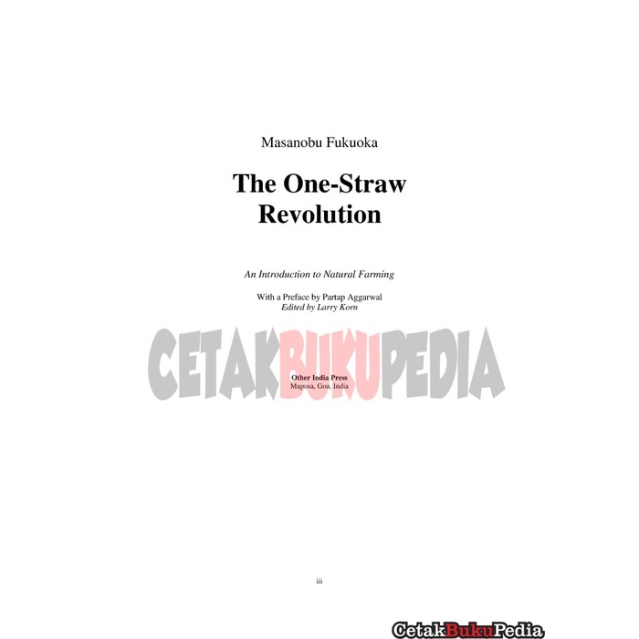 Book One Straw Revolution, Masanobu Fukuoka