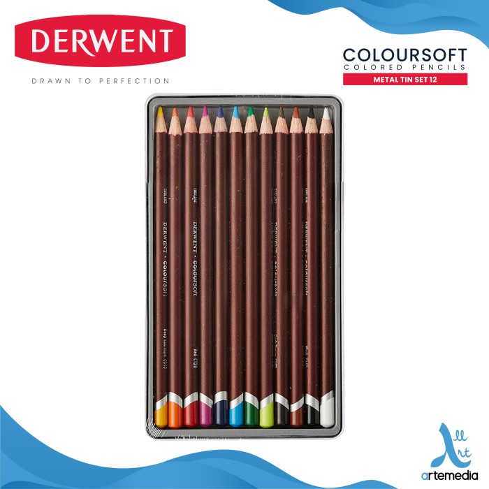 

PENSIL WARNA DERWENT 12 TIN COLOURSOFT COLOR PENCIL
