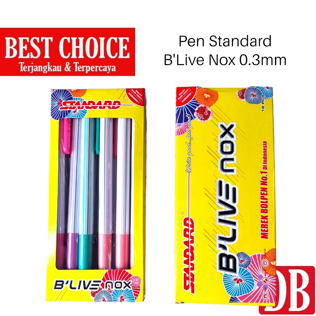 

Ballpoint / Pulpen Standard B'LIVE / Blive / B'LIVE NOX / Blive Nox 0.3 mm Hitam (12 pcs)