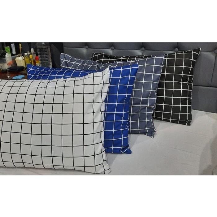Oyasumi Sarung Bantal Tidur Motif Kotak 50x70 Sarung Bantal Aesthetic