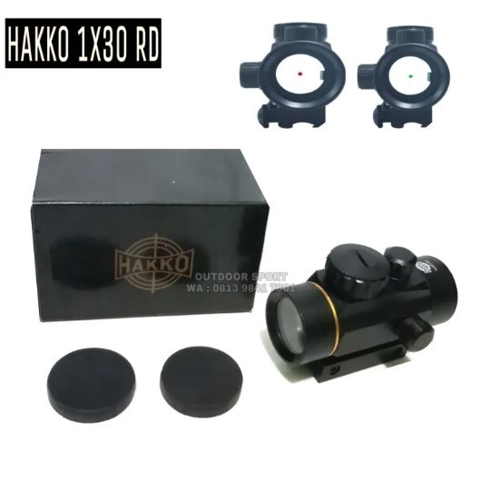 Terlaris Teleskop Hakko 1x30 Reddot Dan 1x40 Reddot Titik Merah Dan Hijau SALE