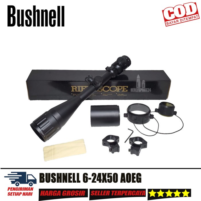 Terlaris TELESCOPE BUSHNELL 6-24X50 AOEG / TELESKOP BUSHNELL 6-24X50 LONG RANGE SALE