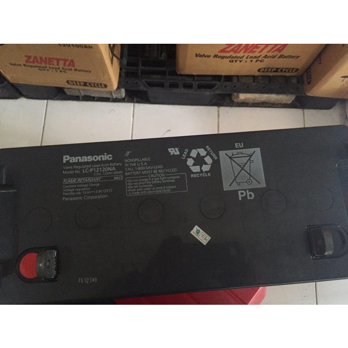 aki kering / aki UPS / Aki VRLA Panasonic 12V 120Ah (ASLI)