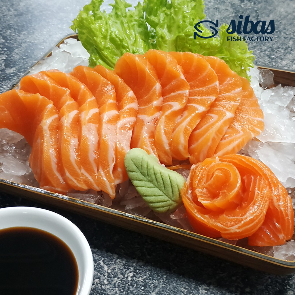

SALMON SASHIMI GRADE 200gr - FREE SOYU & WASABI - SIBAS