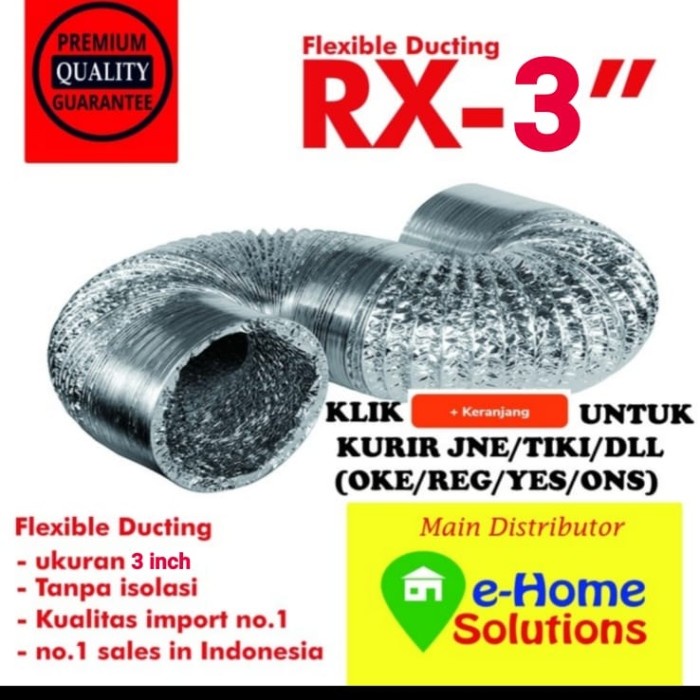 TOP JT FLEXIBLE DUCTING 3 INCH PANJANG 10 METER