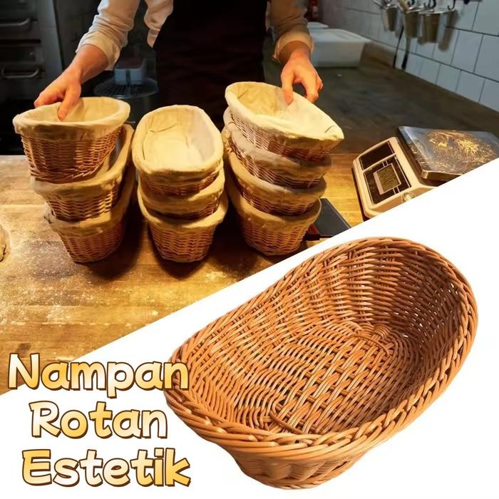 

..... Keranjang Rotan Bulat Wadah Buah Hantaran/Keranjang Rotan Nampan Roti Kue/Barang Multifungsi