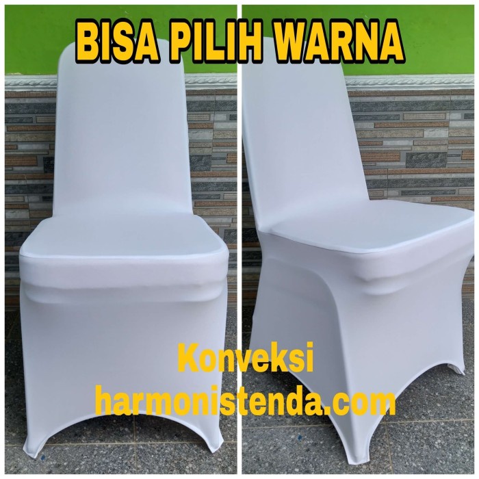 TOP JT COVER KURSI SARUNG KURSI KETAT FUTURA 405 WARNA PUTIH KAIN LOTTO