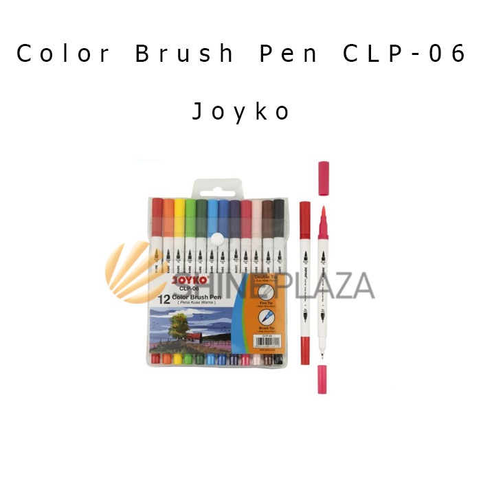 

Color Brush Pen Joyko 12 Colors CLP-06 Pena Spidol Kuas Warna Murah