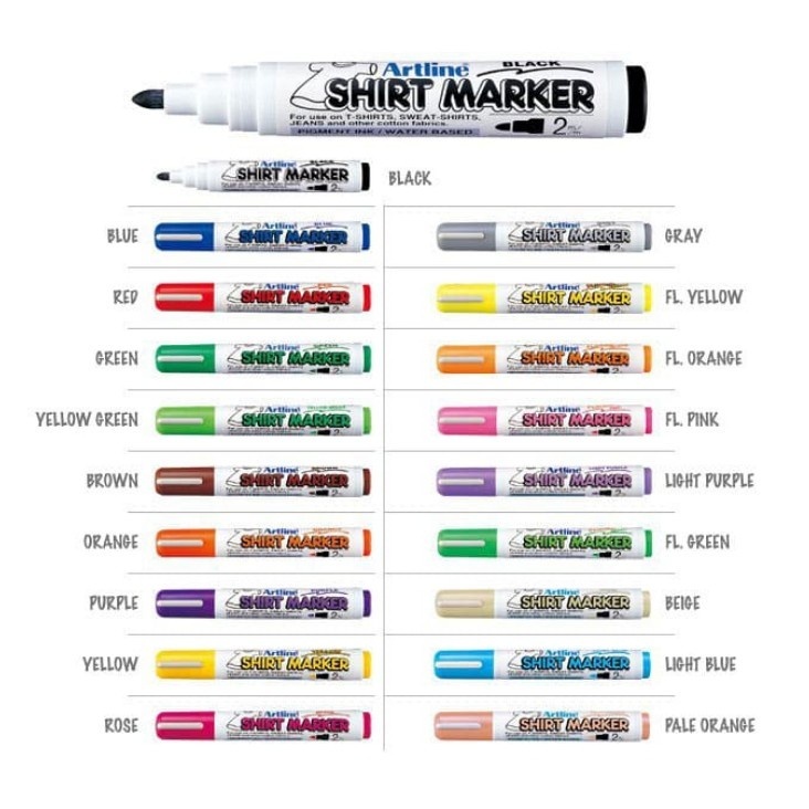 

Artline Shirt Marker SATUAN Spidol Kain Permanent Tidak Luntur Alat Lukis Myarts