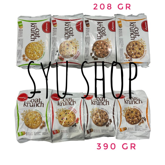 

Munchys Oat Krunch Crunch Dark Nutty Chocolate Hazelnut Strawberry Blackkurant 208Gr 390Gr