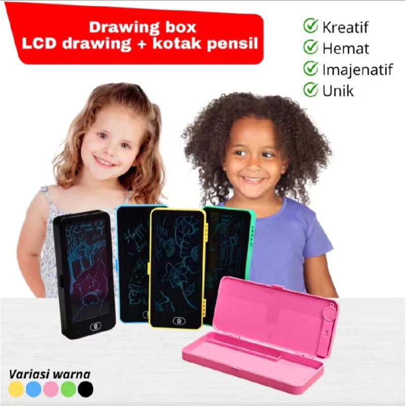

Kotak PENSIL Anak 2 in 1 Besar LCD Drawing Pad Free Box