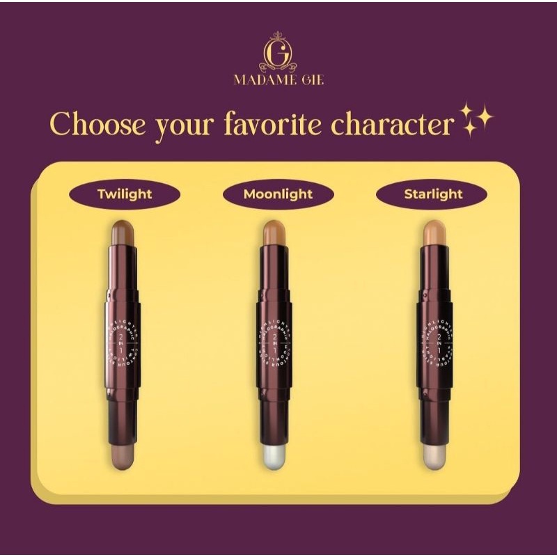 

MADAME GIE Holografhic 2in1 Highlighter & Countour Stick